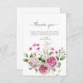 Gepersonaliseerde digitale Pioen Bloemenbruiloft Bedankkaart (Voorkant / Achterkant)