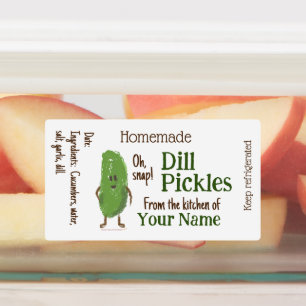 Gepersonaliseerde dille augurken grappige komkomme labels