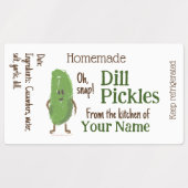 Gepersonaliseerde dille augurken grappige komkomme labels (Design 1)