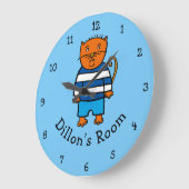 Gepersonaliseerde Dillon de kat Grote Klok (Hoek)