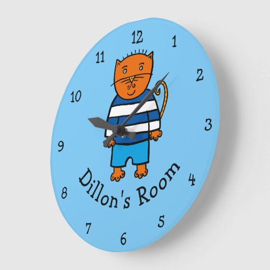 Gepersonaliseerde Dillon de kat Grote Klok (Hoek)