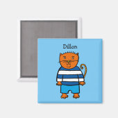 Gepersonaliseerde Dillon de kat Magneet (Voorkant / Achterkant)