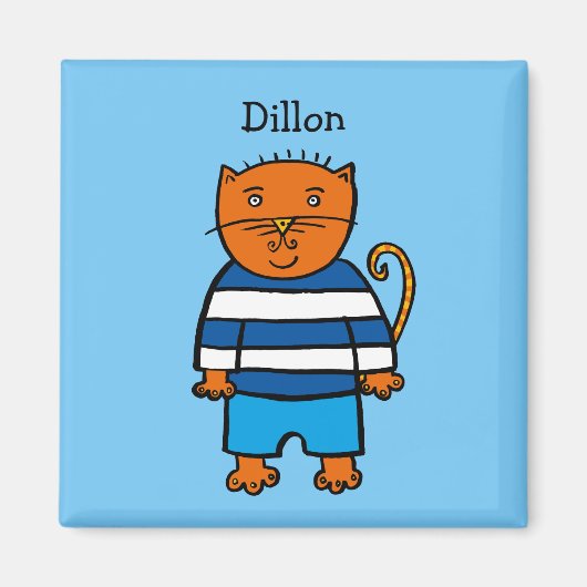 Gepersonaliseerde Dillon de kat Magneet (Voorkant)