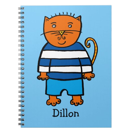 Gepersonaliseerde Dillon de kat Notitieboek (Voorkant)