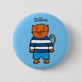 Gepersonaliseerde Dillon de kat Ronde Button 5,7 Cm (Voorkant)