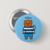 Gepersonaliseerde Dillon de kat Ronde Button 5,7 Cm (Voorkant /achterkant)