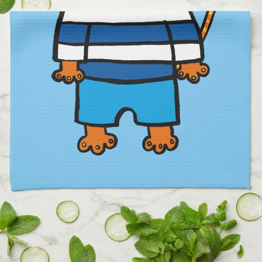 Gepersonaliseerde Dillon de kat Theedoek (Gevouwen)