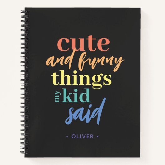 Gepersonaliseerde dingen die mijn Kind zei: "Keeps Notitieboek (Voorkant)