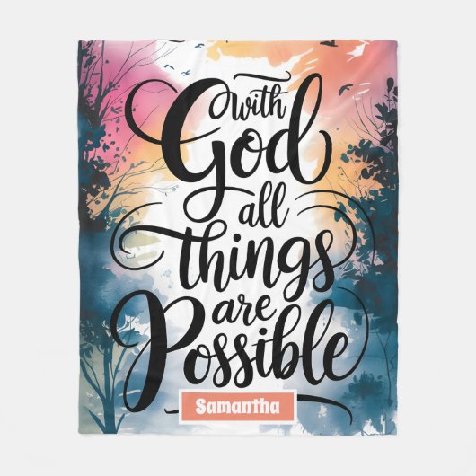 Gepersonaliseerde dingen zijn Christelijk mogelijk Fleece Deken (Voorkant)