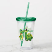 Gepersonaliseerde Dino Acryl Bekerk Drinkbeker (Achterkant)