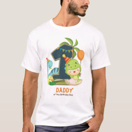 Gepersonaliseerde Dino Birthday-shirt voor papa T-shirt