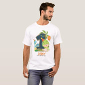 Gepersonaliseerde Dino Birthday-shirt voor papa T-shirt (Voorkant volledig)