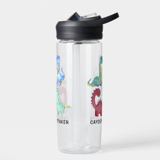 Gepersonaliseerde Dino Collage Drinkware Waterfles (Links)