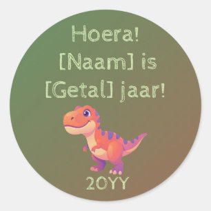 Gepersonaliseerde Dino Sticker – T-Rex met Naam