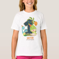 Gepersonaliseerde Dino Verjaardag Tshirt voor Zust