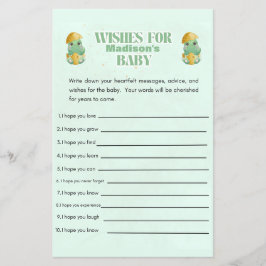 Gepersonaliseerde Dino Wishes voor Baby shower Gam