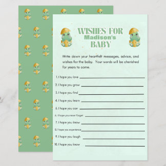 Gepersonaliseerde Dino Wishes voor Baby shower Gam
