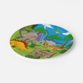 Gepersonaliseerde Dinosaur Birthday Papieren Bordje (Gekanteld)