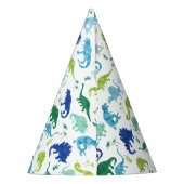 Gepersonaliseerde Dinosaur Birthday Party Pattern Feesthoedjes (Achterkant)