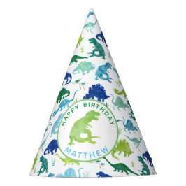 Gepersonaliseerde Dinosaur Birthday Party Pattern Feesthoedjes