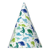 Gepersonaliseerde Dinosaur Birthday Party Pattern Feesthoedjes (Rechts)