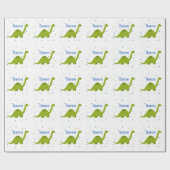 Gepersonaliseerde Dinosaur Gift Wrap Cadeaupapier (Vlak)