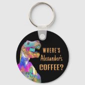 Gepersonaliseerde Dinosaur Grappige Spreuk Sleutelhanger (Voorkant)