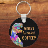 Gepersonaliseerde Dinosaur Grappige Spreuk Sleutelhanger (Voorkant)