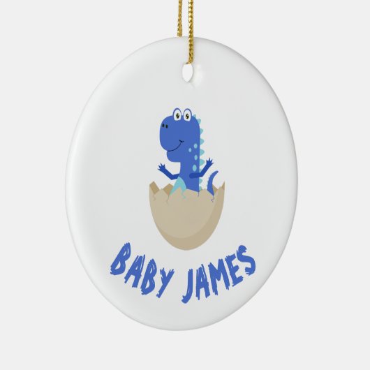 Gepersonaliseerde Dinosaur Keramisch Ornament (Rechts)