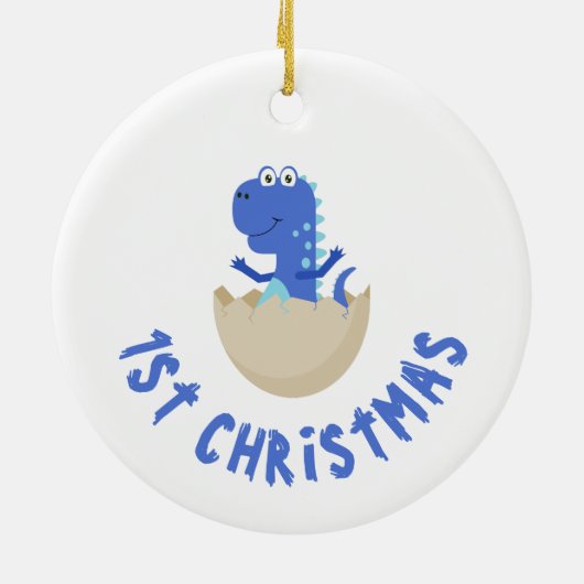 Gepersonaliseerde Dinosaur Keramisch Ornament (Achterkant)