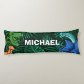 Gepersonaliseerde Dinosaur Kinder Dino Jurassic Tr Lichaamskussen (Achterkant)