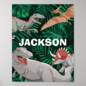 Gepersonaliseerde Dinosaur Kinder Dino Jurassic Tr Poster (Voorkant)