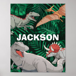 Gepersonaliseerde Dinosaur Kinder Dino Jurassic Tr Poster