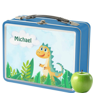 Gepersonaliseerde Dinosaur Kinder Metal Lunch Box