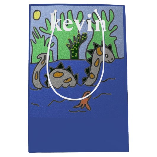 Gepersonaliseerde Dinosaur-kinderen Medium Cadeauzakje (Voorkant)