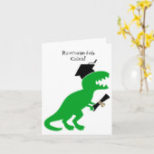 Gepersonaliseerde Dinosaur Kindergarten Afstuderen Kaart (Gele Bloem)