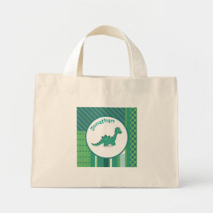Gepersonaliseerde Dinosaur kleine canvas tas