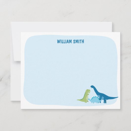 Gepersonaliseerde Dinosaur Notitiekaartje (Voorkant)