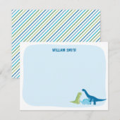 Gepersonaliseerde Dinosaur Notitiekaartje (Voorkant / Achterkant)