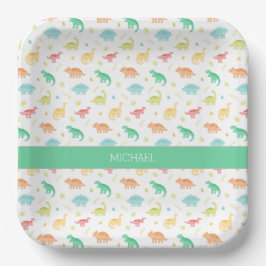 Gepersonaliseerde Dinosaur Paper Bord – Groen Blau