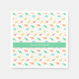 Gepersonaliseerde Dinosaur Paper Bord – Groen Blau Servet