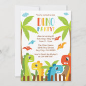 Gepersonaliseerde Dinosaur Party Kaart voor Kids V (Voorkant)