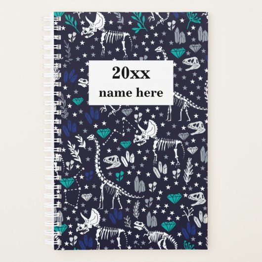 Gepersonaliseerde Dinosaur Planner voor Kinderen (Voorkant)