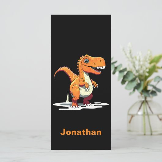 Gepersonaliseerde Dinosaur Rex Bladwijzer (Staand voorkant)
