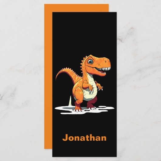 Gepersonaliseerde Dinosaur Rex Bladwijzer (Voorkant / Achterkant)