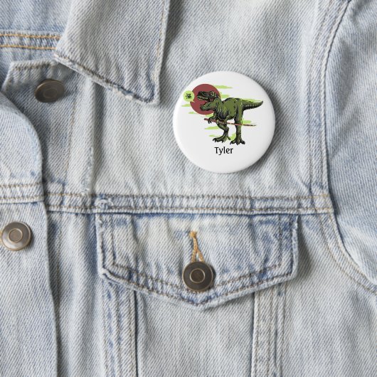 Gepersonaliseerde Dinosaur Ronde Button 5,7 Cm (In situ)