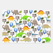 Gepersonaliseerde dinosauriërs van afgelopen dag inpakpapier vel (Voorkant)