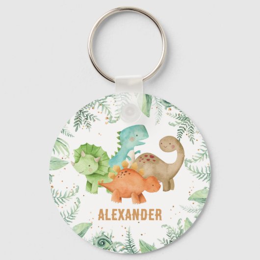 Gepersonaliseerde Dinosaurs Jurasic Wild One Sleutelhanger (Voorkant)
