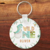 Gepersonaliseerde Dinosaurs Jurasic Wild One Sleutelhanger (Voorkant)