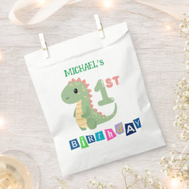 Gepersonaliseerde Dinosaurus 1e Verjaardag Feest F Bedankzakje